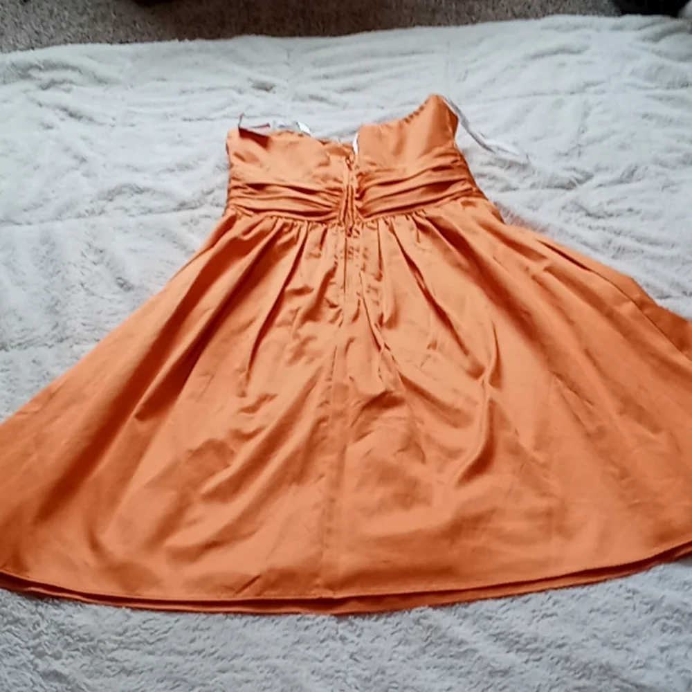 David's Bridal Tangerine strapless dress - Picture 3 of 3